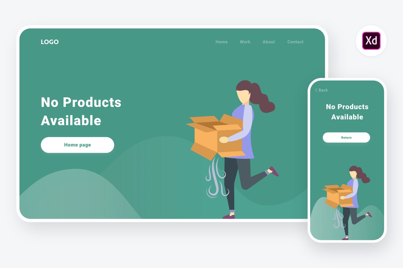 产品售罄状态APP&Web矢量插画素材[XD&SVG] Empty state 4 illustration (Adobe XD & SVG)