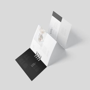 多尺寸四折页宣传册印刷效果图样机模板4 Fold Brochure Mockup Set Din A5 A6 一流设计网