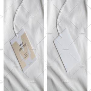 服装服饰标签吊牌样机 Clothes label tag blank white mockup