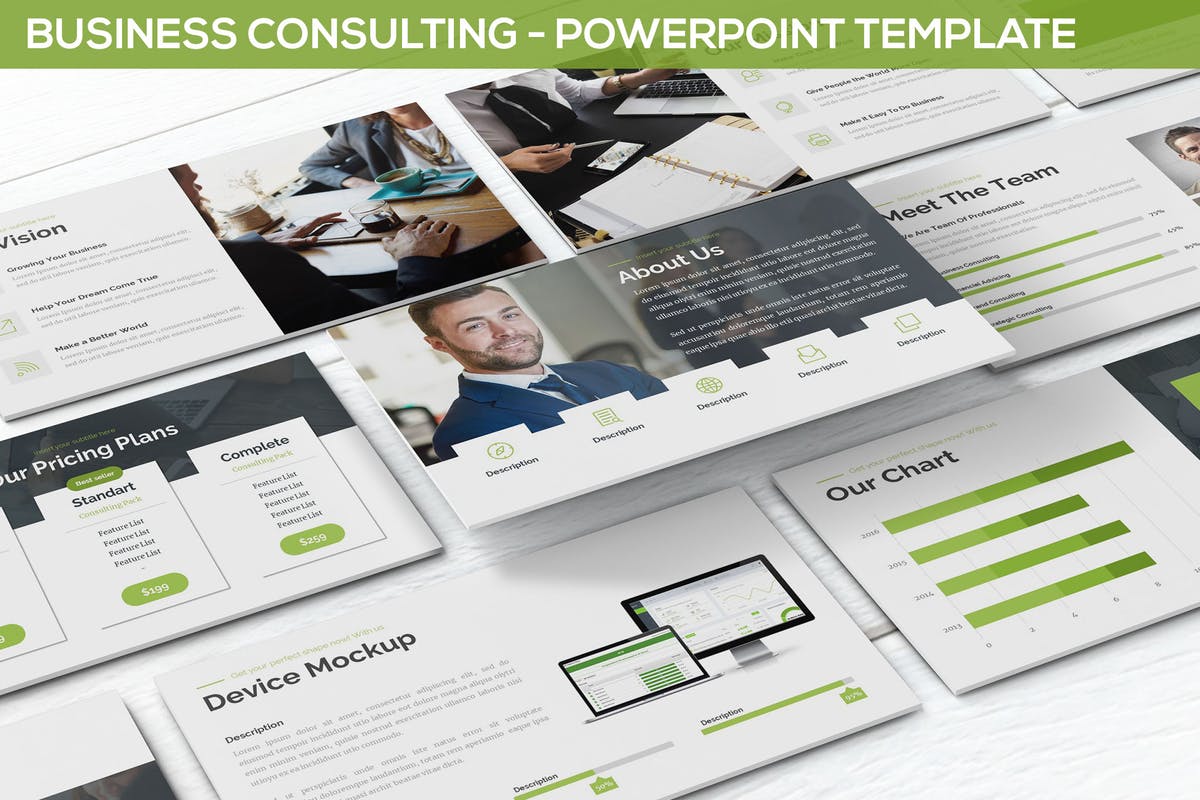业务咨询PPT幻灯片模板素材 Business Consulting – Powerpoint Template