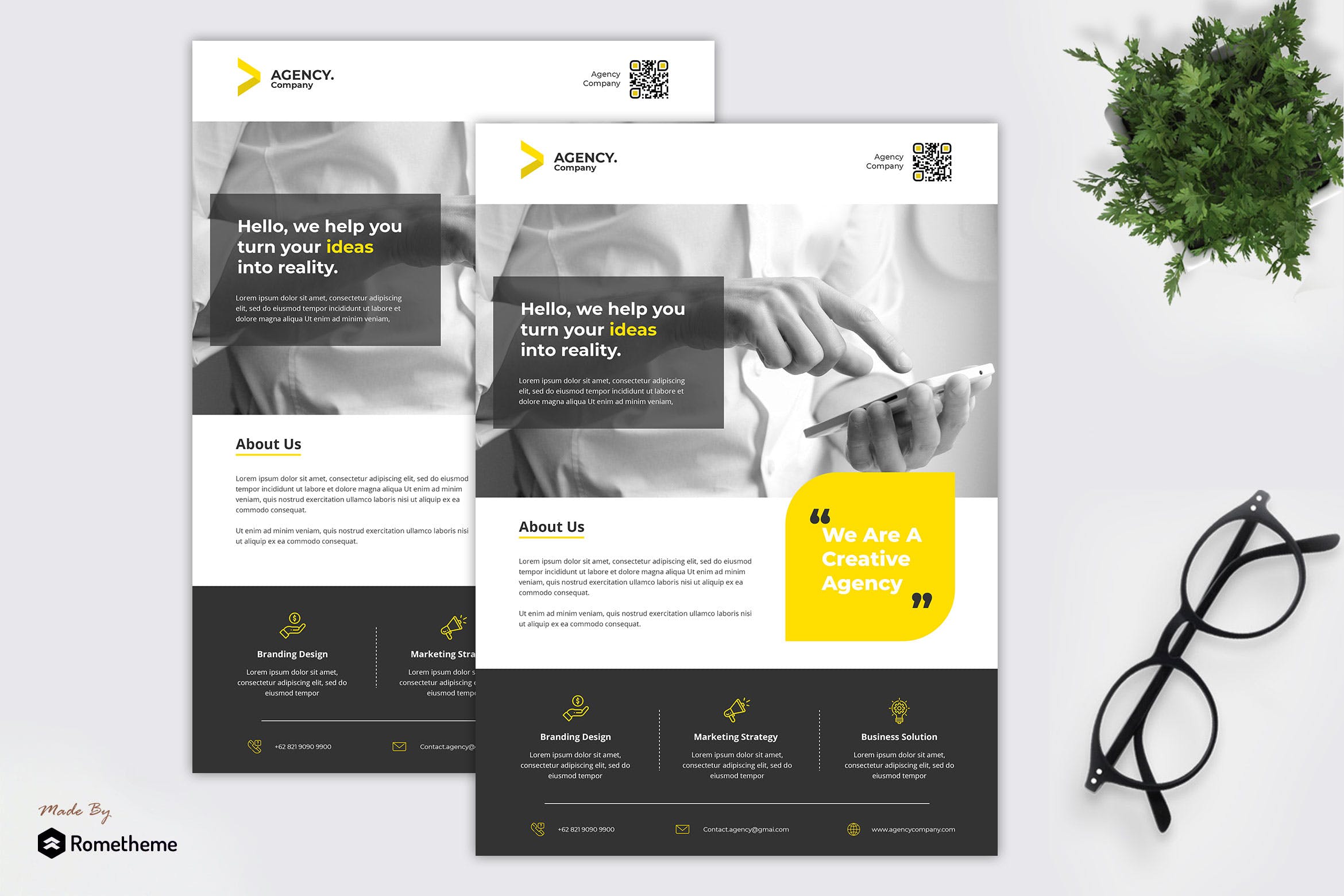 创意代理企业简介宣传单设计模板 Agency – Corporate Flyer TS