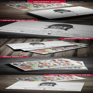 时尚个性的多媒体艺术家名片设计模板