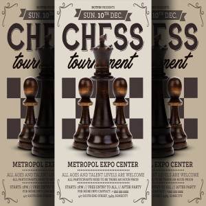 国际象棋比赛海报设计模板 Chess Tournament Flyer Template