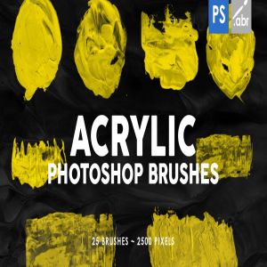 26款亚克力颜料形状PS图案印章笔刷 26 Acrylic Shapes Photoshop Stamp Brushes