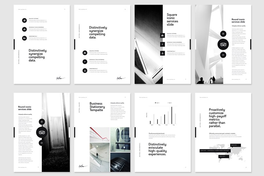 办公场景展示 Keynote 幻灯片模板 Keynote Vertical Stationery Template