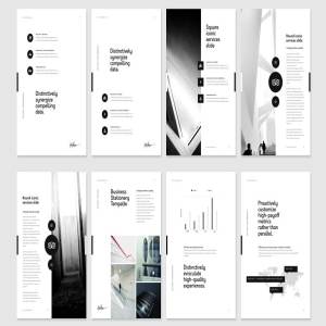 办公场景展示 Keynote 幻灯片模板 Keynote Vertical Stationery Template