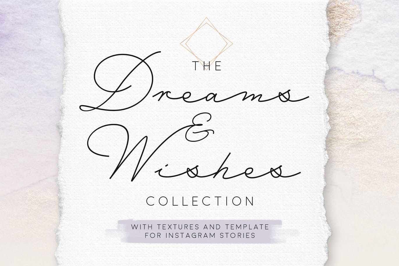 梦想与愿望主题淡色混合水彩肌理纹理背景素材 Dreams and Wishes Collection