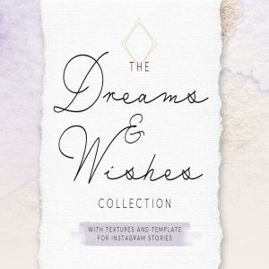 梦想与愿望主题淡色混合水彩肌理纹理背景素材 Dreams and Wishes Collection