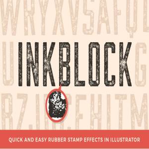 橡皮图章文本特效AI动作 Inkblock – Illustrator Actions