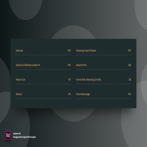 理发沙龙服务套餐网站价格表单UI界面设计 for XD Barber Pricing Table – Adobe XD