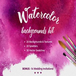 水彩风格背景设计素材合集 Watercolor Backgrounds Kit