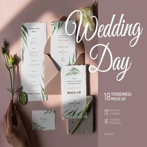 婚礼邀请设计素材效果预览样机套装 Wedding Day Mock-Up Tenderness