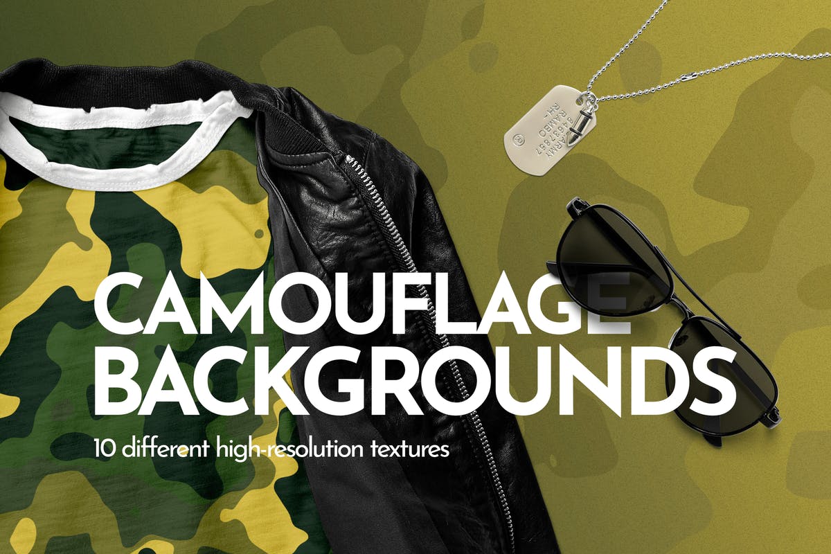 10款高清时尚迷彩纺织印花图案背景素材 Stylish Camouflage Backgrounds
