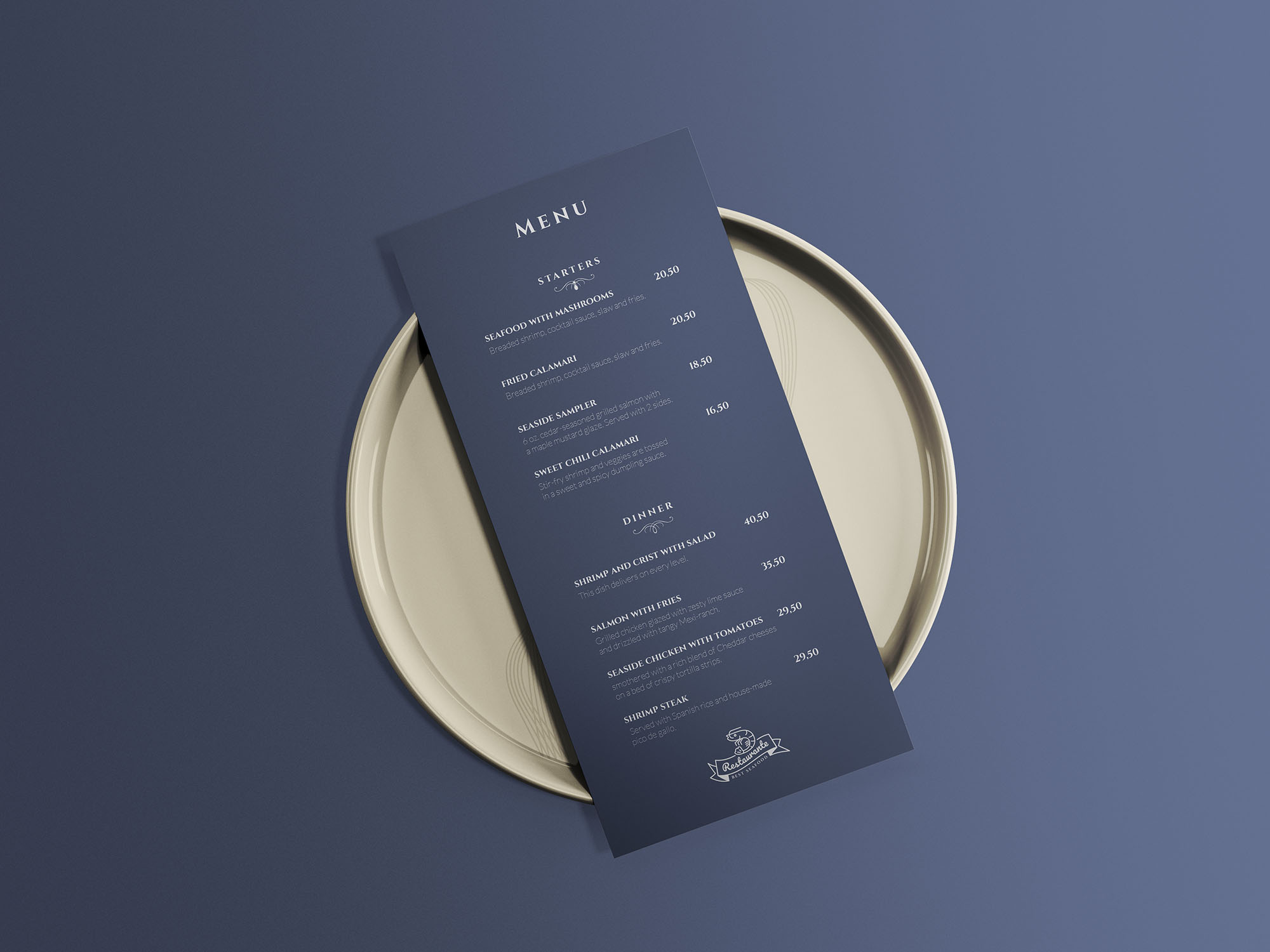 餐厅菜单设计效果图样机模板 Restaurant Menu Mockup