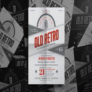 复古独立音乐节宣传单模板设计素材 OLD Vintage Indie Flyer