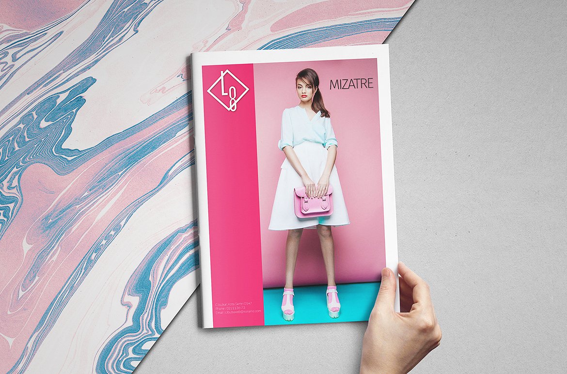 时尚的适合展示类的产品画册手册杂志楼书设计模板（indd）