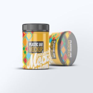 零食塑料瓶子样机模板 Plastic Jar Mock-Up