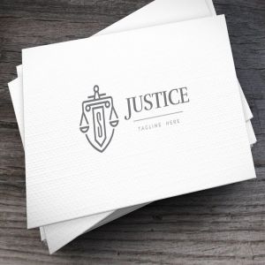 天平秤图形法律法务业务Logo设计模板 Justice Logo Template插图1