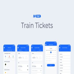 电子钱包APP应用UI设计之火车高铁订票界面设计模板 Train Tickets – Wallet Mobile UI – N