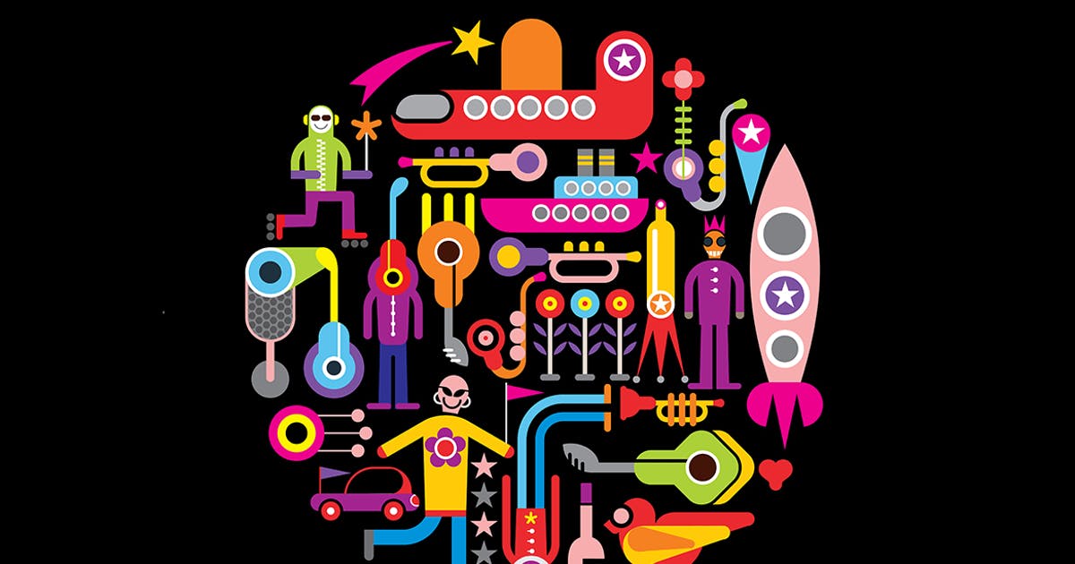 庆典派对聚会主题圆形图形矢量图 Celebration Party round shape vector illustration