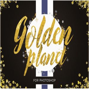 金漆闪闪图层样式、PS笔刷&纹理合集（1） Golden Planet for Photoshop