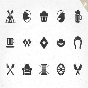 100款复古风格Logo徽章设计元素 100 Retro objects for logos插图2