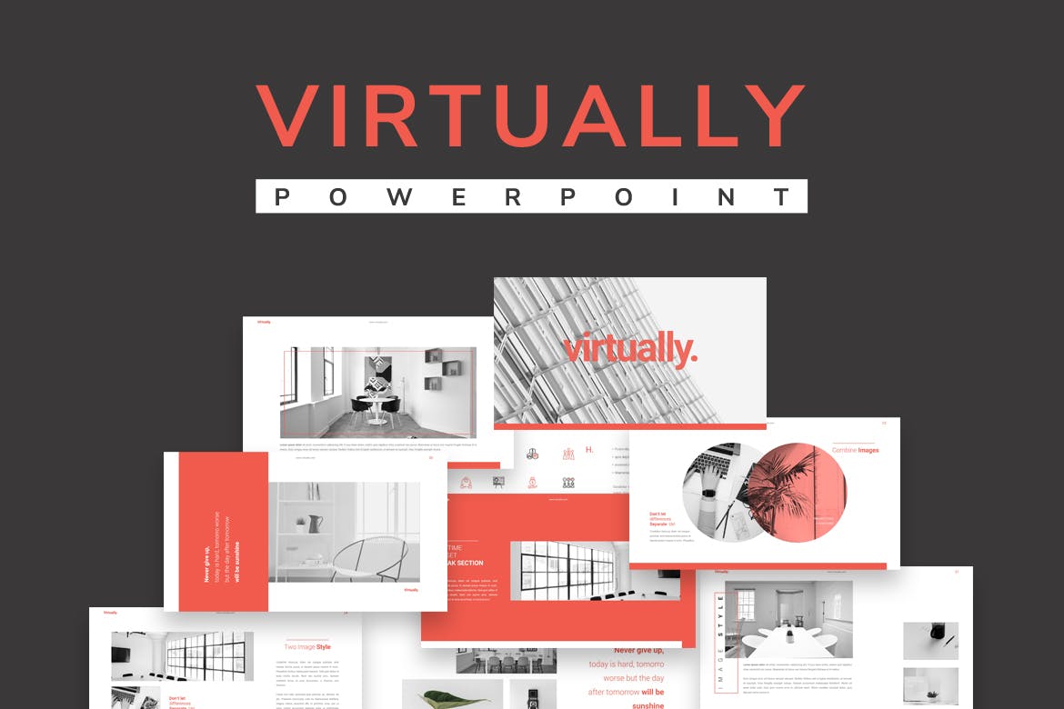 产品设计公司介绍PPT幻灯片设计模板 Virtually Powerpoint