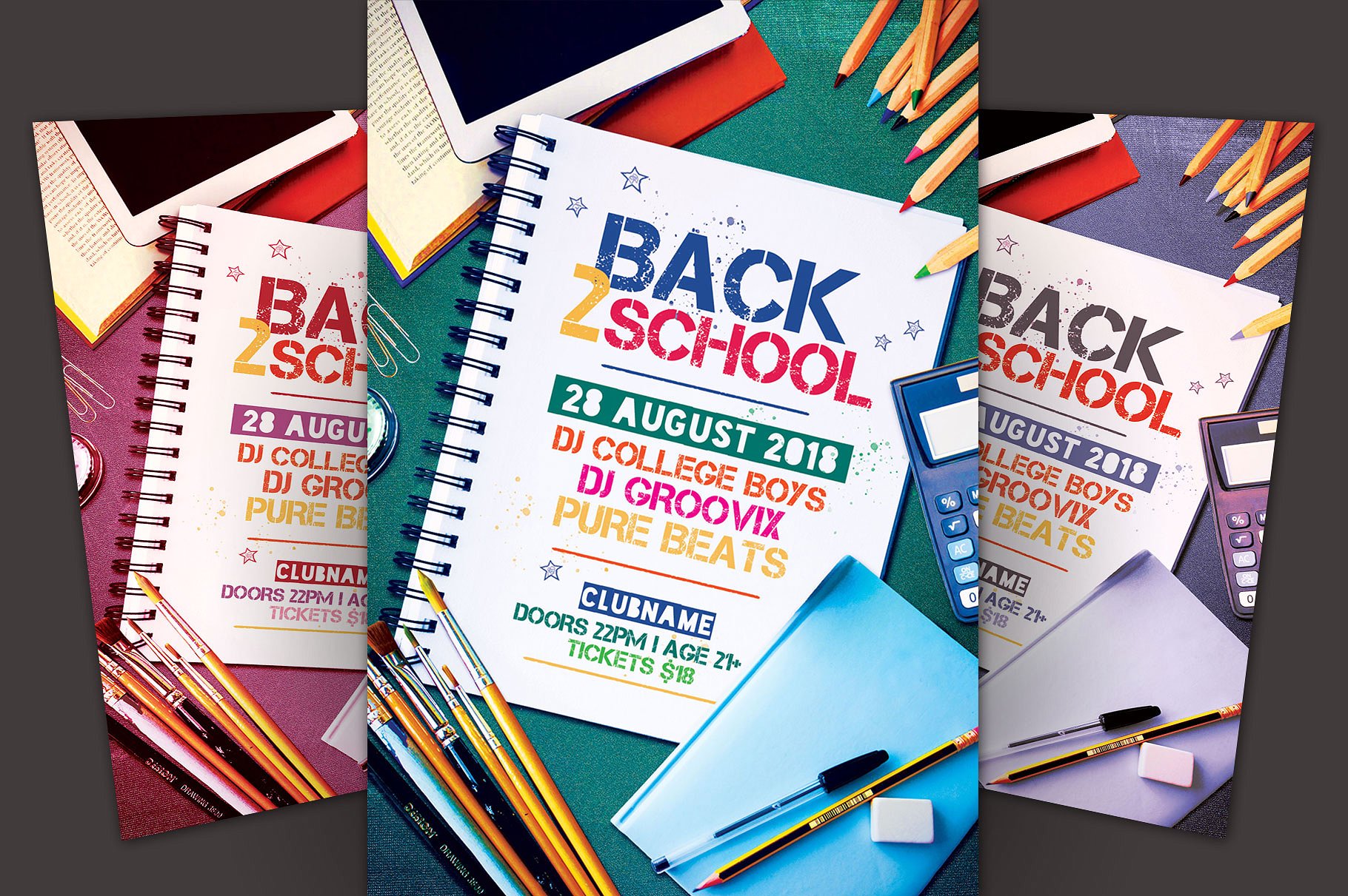 重返校园开学季活动海报传单模板 Back to School Flyer Template