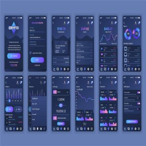 比特币加密货币交易平台APP应用界面设计UI套件 Cryptocurrency Mobile App UX and UI Kit