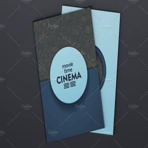 涂鸦背景影院电影宣传小册子模板 Cinema brochures. Doodle backgrounds