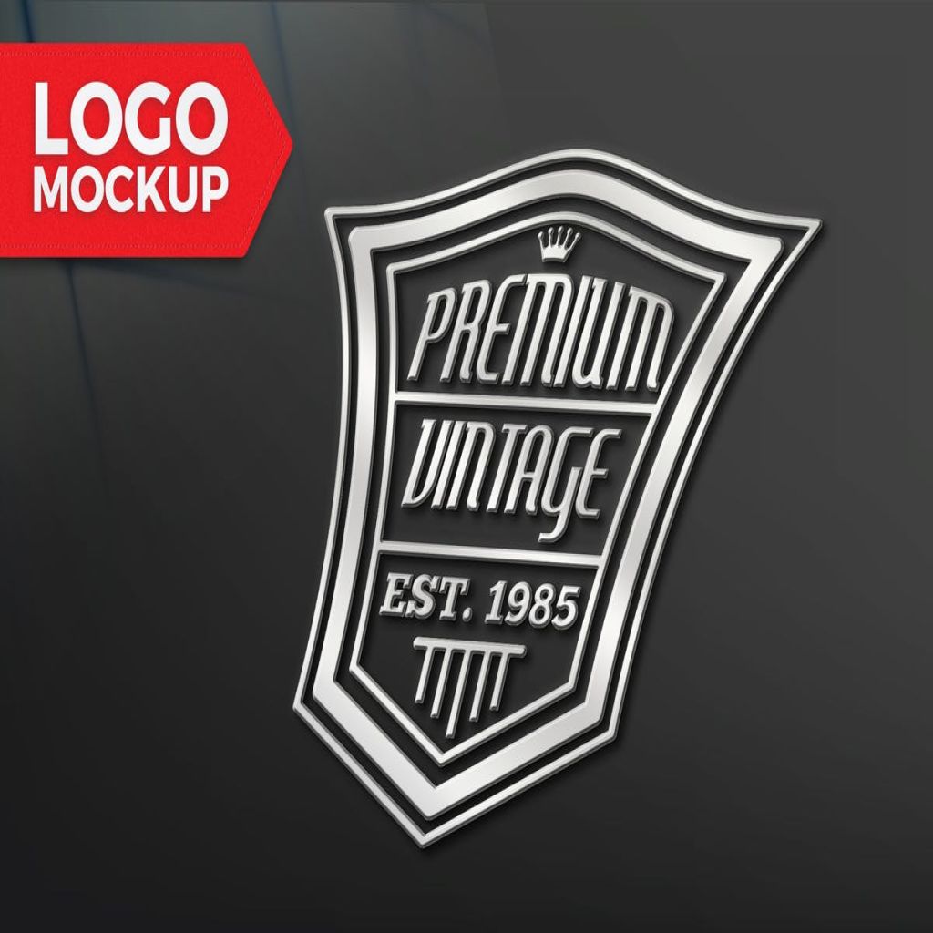 复古银色Logo样机设计模板 Logo Mockup Design插图