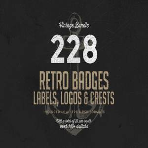 228个复古徽章和Logo标志模板合集 228 Retro Badges & Logos Bundle插图1