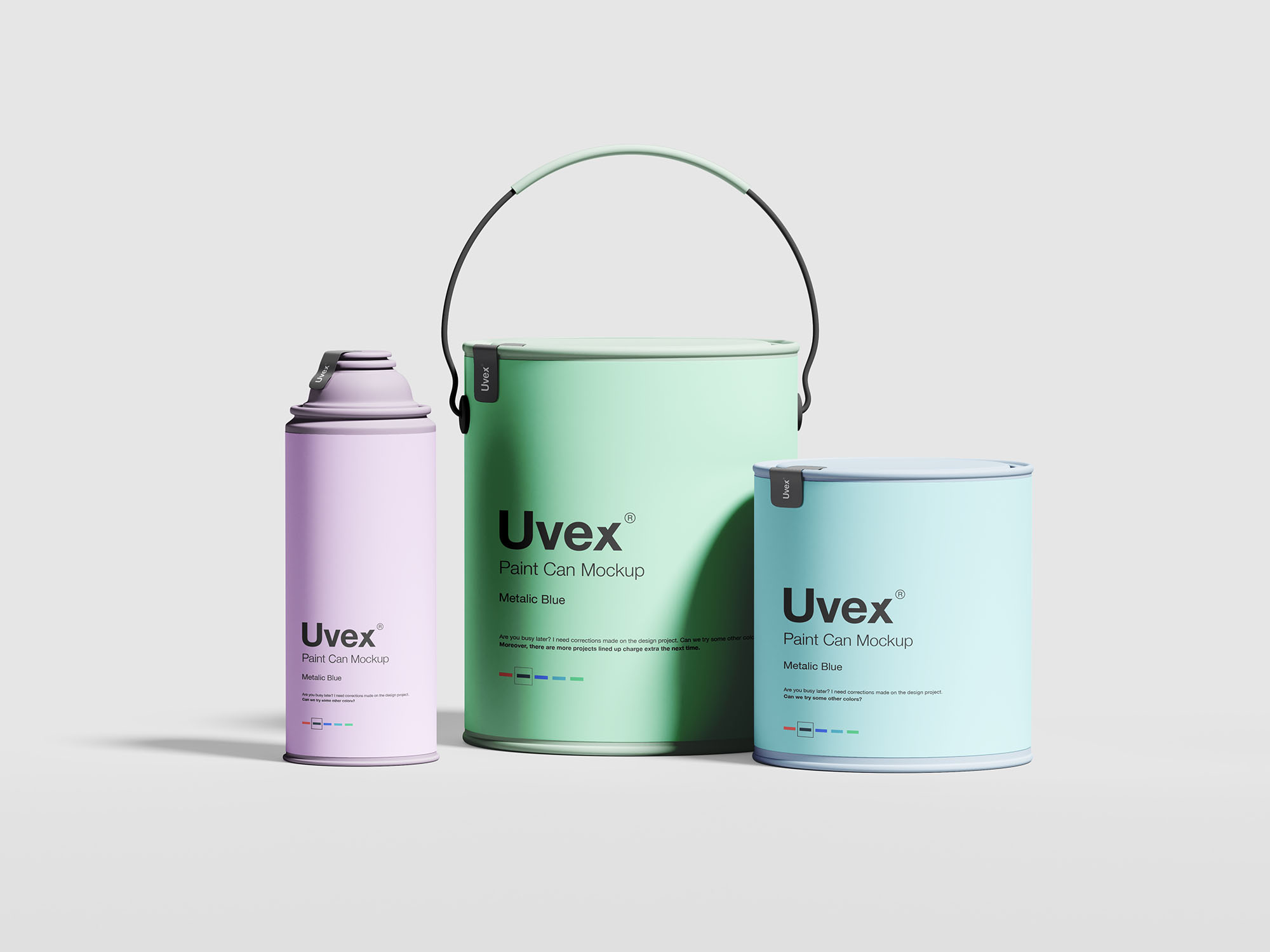油漆桶/油漆容器包装设计效果图样机 Paint Packaging Mockup