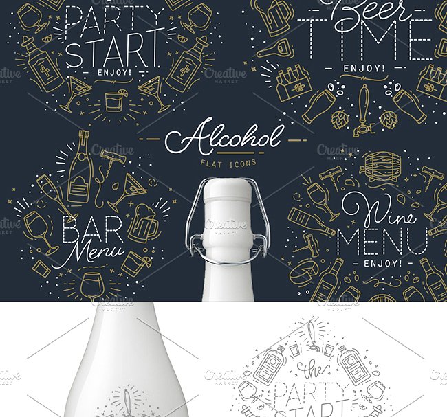 酒与酒精相关图标集 Alcohol icons