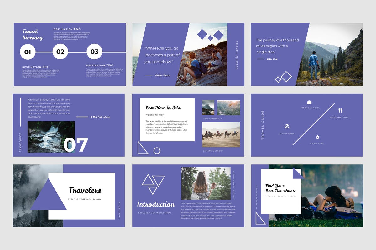 旅游主题PPT幻灯片设计模板素材 Travel Powerpoint Presentation