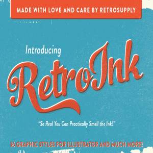 71个复古风格PS字体样式 RetroInk | 71 Retro Ink Effects