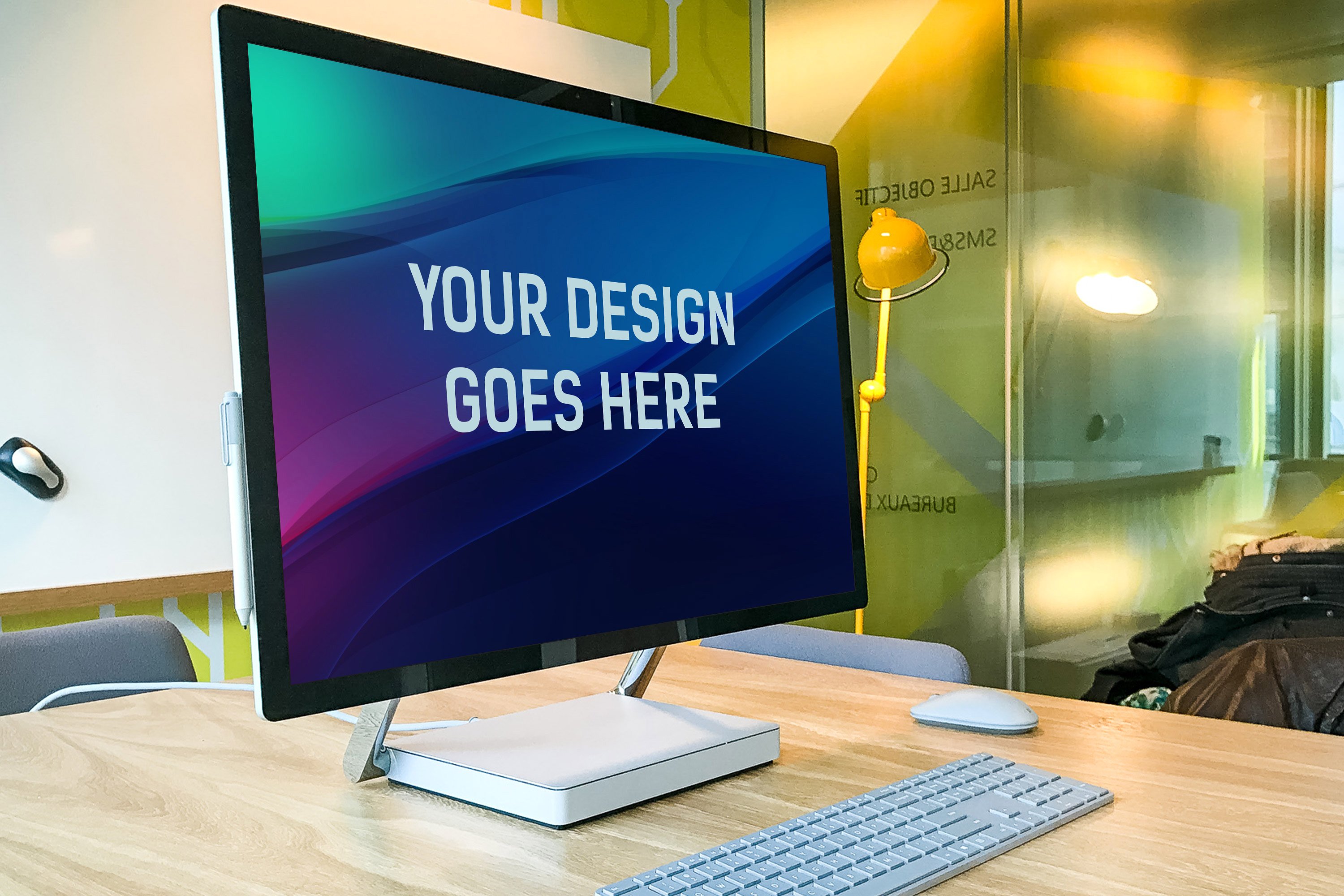 微软studio工作站样机展示模型mockups