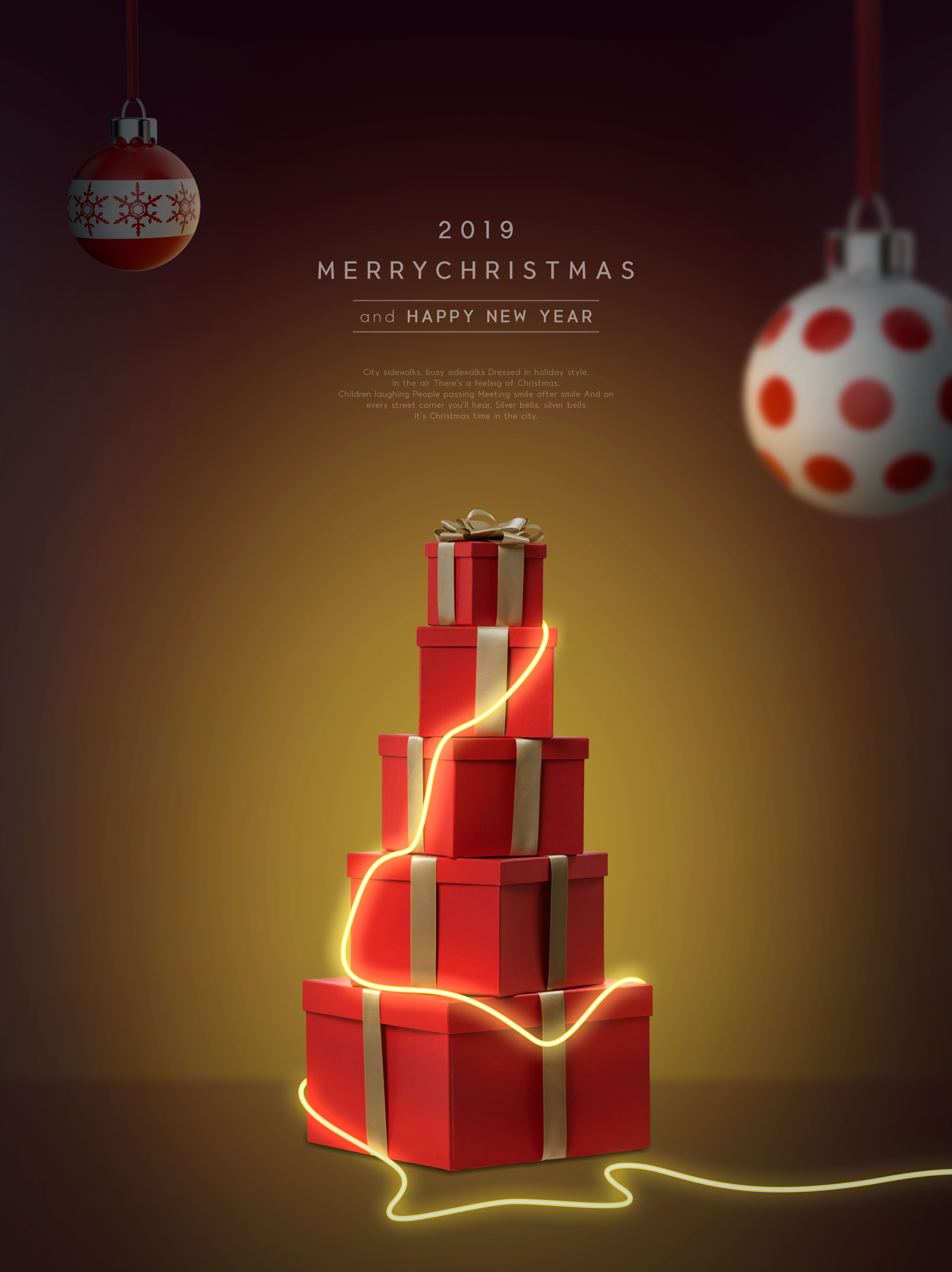 圣诞节礼品促销活动海报设计模板