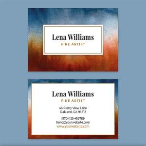 商务水彩艺术名片模板 Watercolor Business Card + Artwork