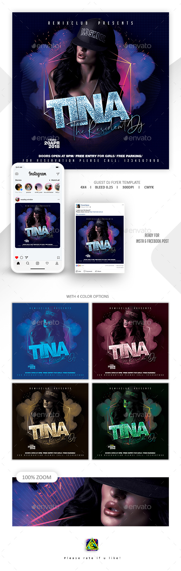 极具氛围的夜店宣传海报模板 Night Club Flyer Template [psd]