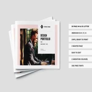 简约而专业的图形设计师产品组合杂志模板