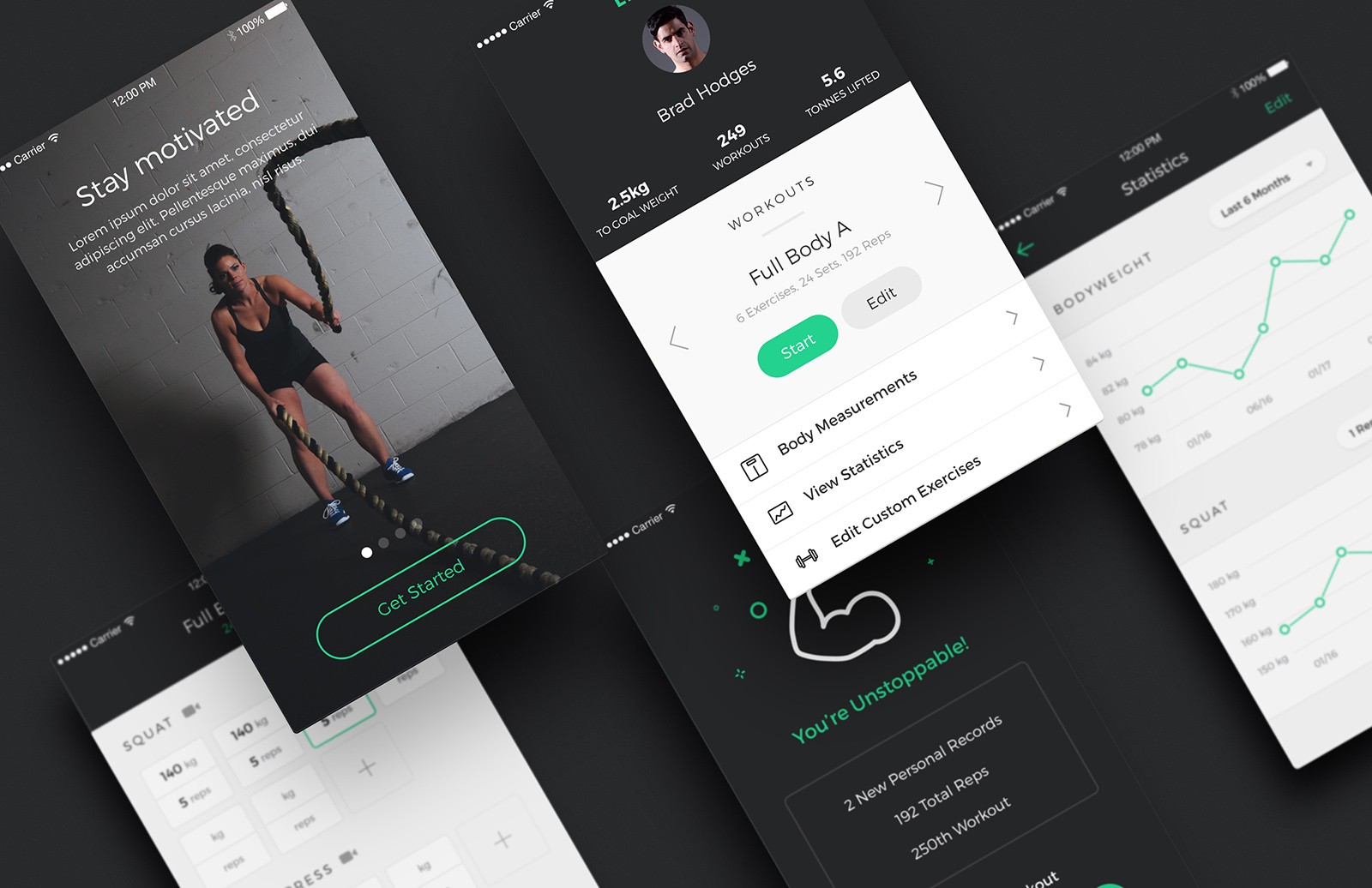 健身类 APP UI 套件 Lifter – Fitness App UI Kit