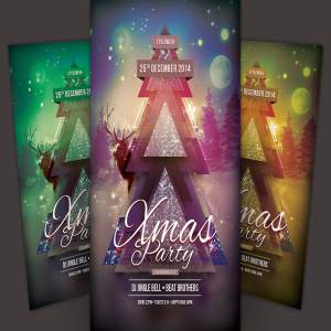 圣诞节节日派对聚会宣传传单模板 Xmas Party Flyer Template