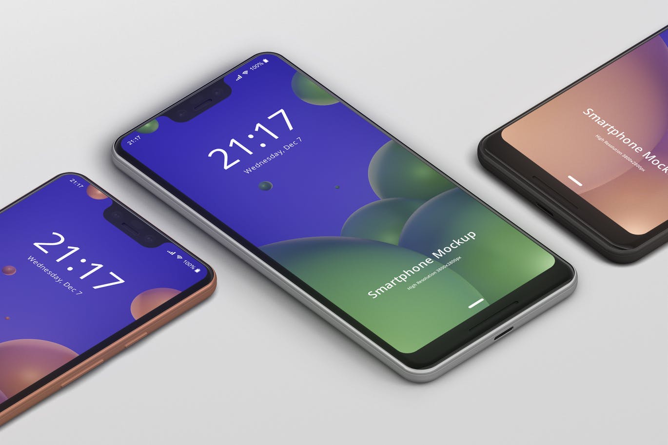 谷歌智能手机Pixel 3 XL屏幕预览样机模板 Smart Phone Mockup Pixel 3 XL