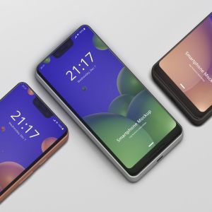 谷歌智能手机Pixel 3 XL屏幕预览样机模板 Smart Phone Mockup Pixel 3 XL