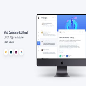 Web仪表板-电子邮件管理UI工具包v1 Web Dashboard & Email UI Kit App Template 2