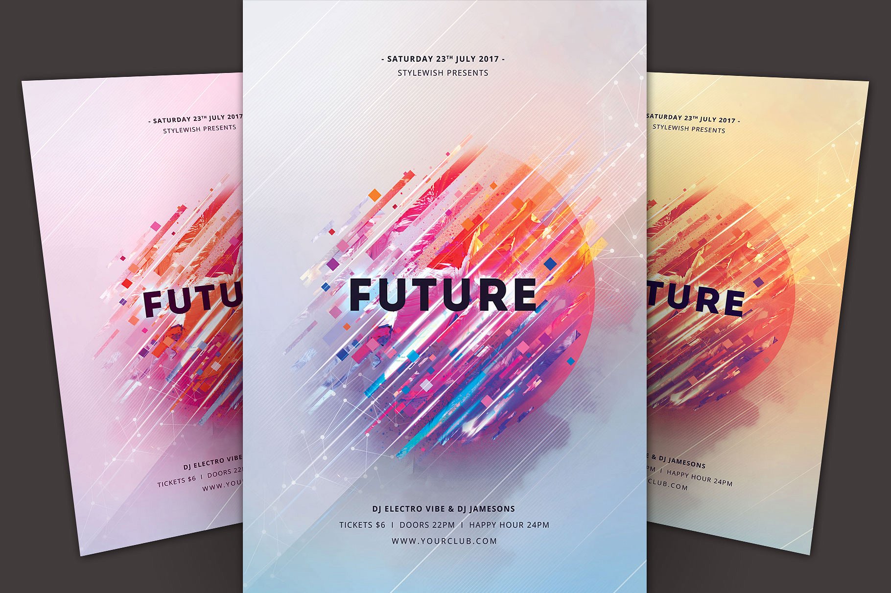 未来音乐印象海报设计模板 Future Flyer Template