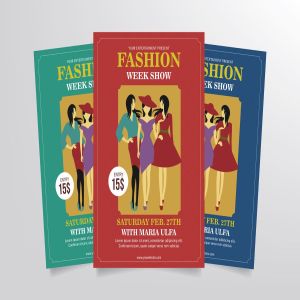 时装周演出活动海报设计模板v1 Fashion Week Show Flyer Template Vol. 1