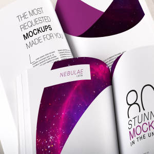 软封图书内页排版设计印刷效果图PSD样机04 Softcover Trade Book PSD Mockup 04