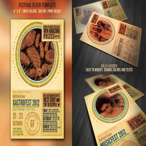 美食节宣传广告海报模板 Festival Flyer Template